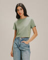 Playera Cropped Rayas,VERDE EMPOLVADO